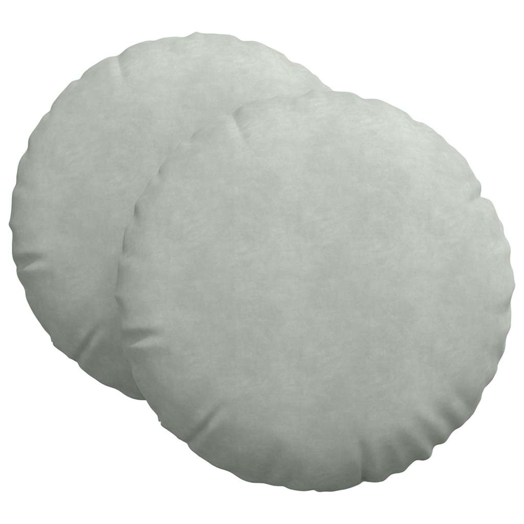 vidaXL Poduszki na siedziska 2 pcs Jasnoszary Ø60 x 21 cm Aksamit