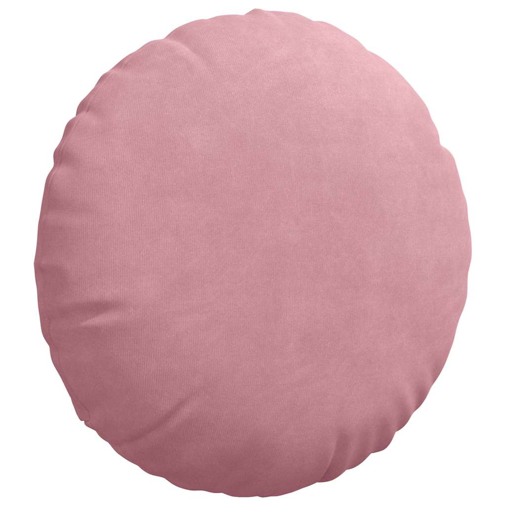 vidaXL Poduszki na siedziska 2 pcs Różowy Ø60 x 21 cm Aksamit