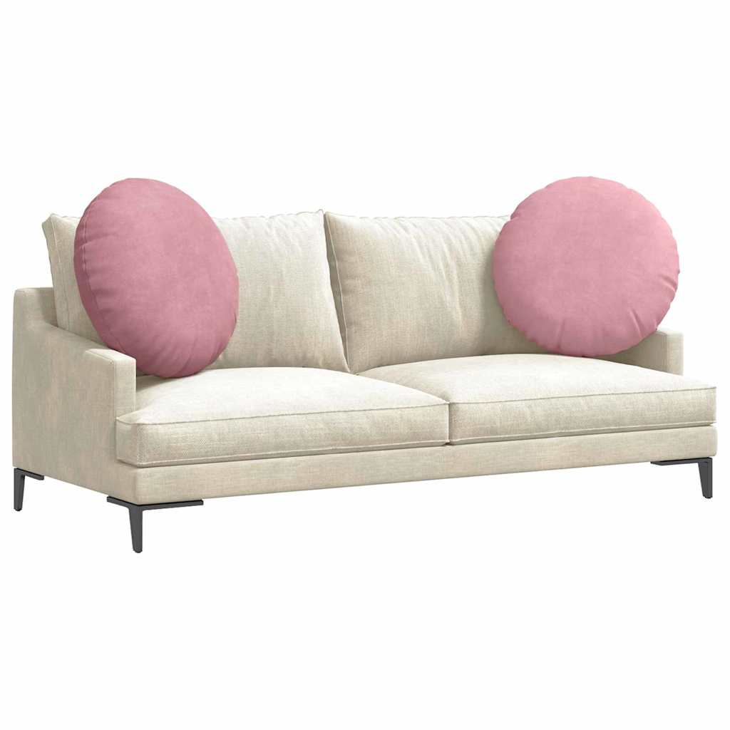 vidaXL Poduszki na siedziska 2 pcs Różowy Ø60 x 21 cm Aksamit