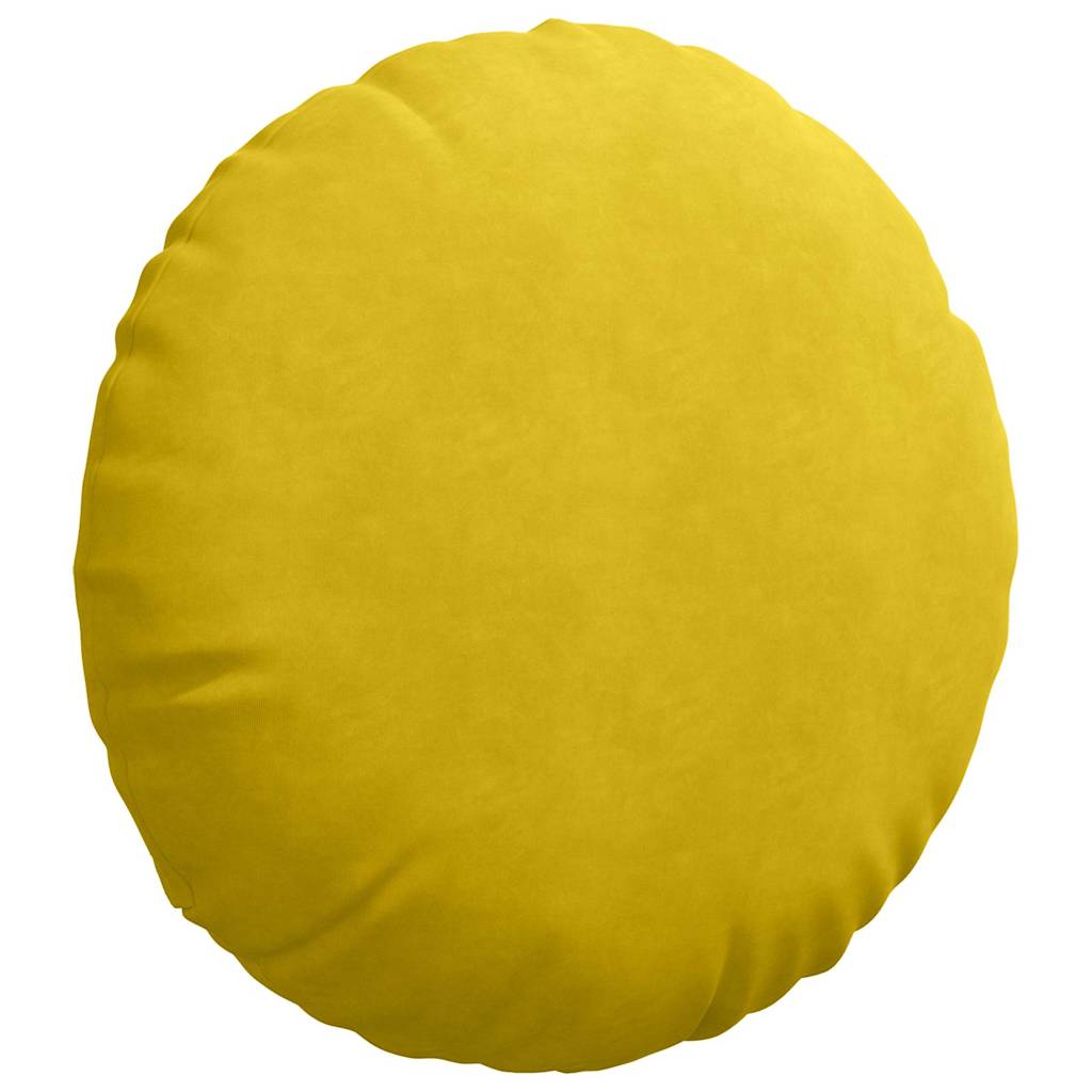 vidaXL Poduszki na siedziska 2 pcs Żółty Ø60 x 21 cm Aksamit