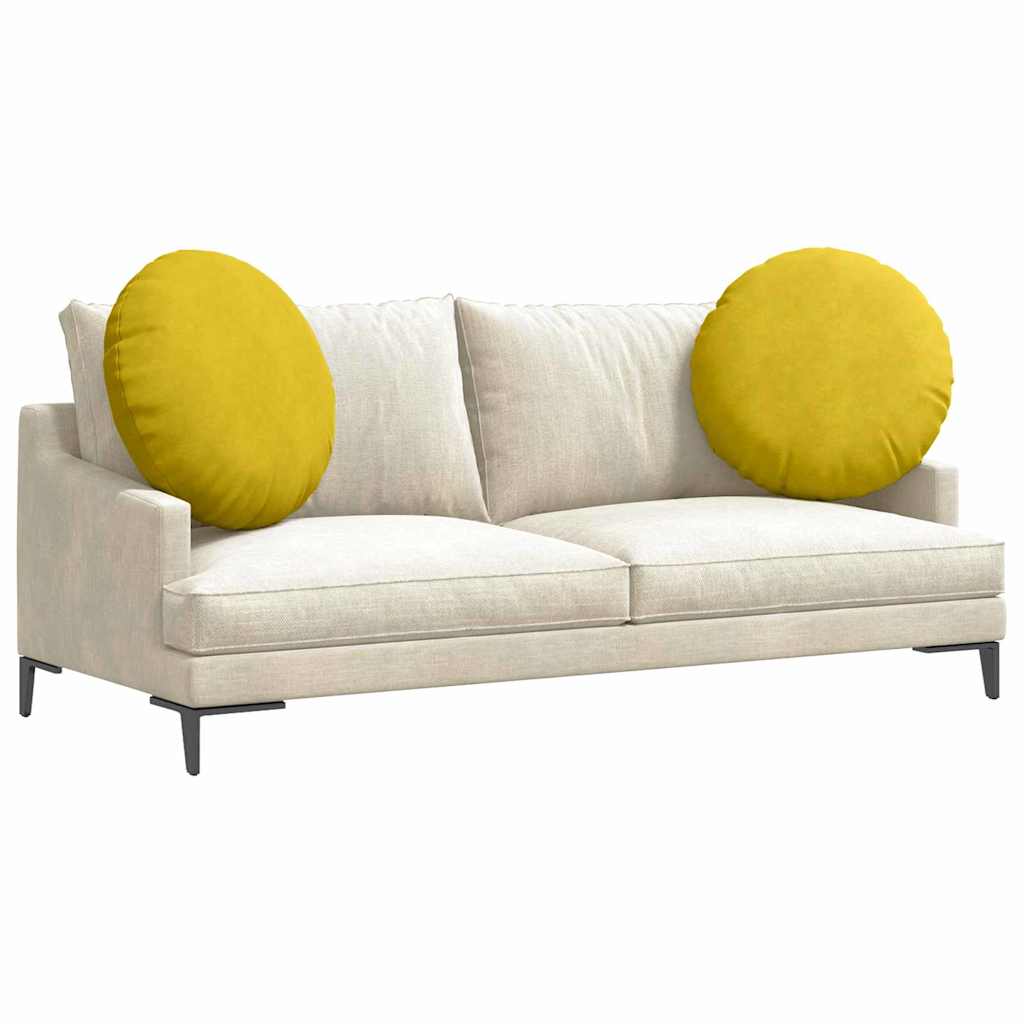 vidaXL Poduszki na siedziska 2 pcs Żółty Ø60 x 21 cm Aksamit