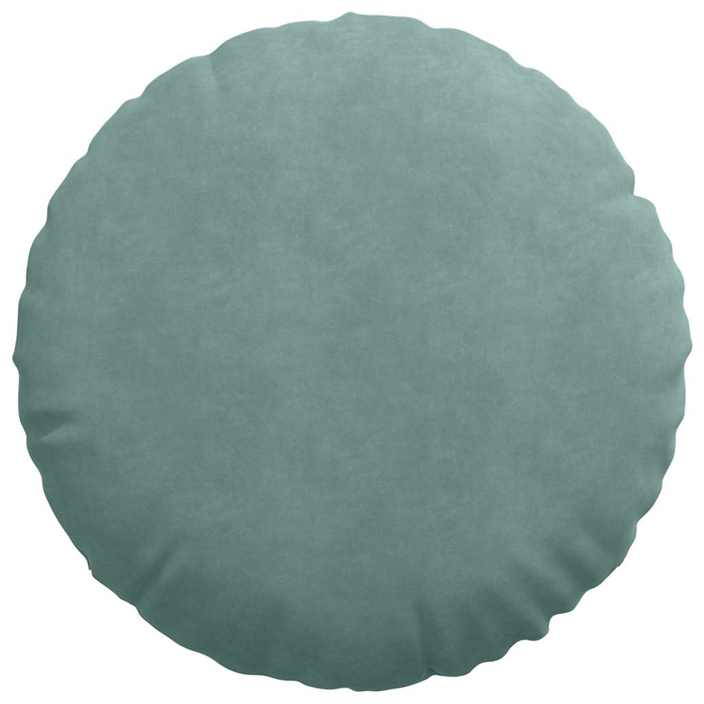 vidaXL Poduszki na siedziska 2 pcs Zielony morski Ø60 x 21 cm Aksamit