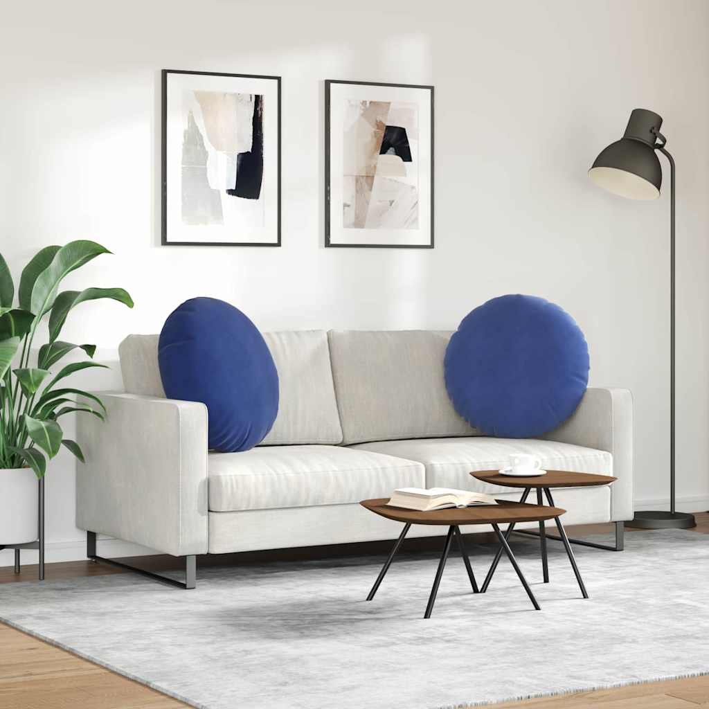 vidaXL Poduszki na siedziska 2 pcs Niebieski policyjny Ø60 x 21 cm