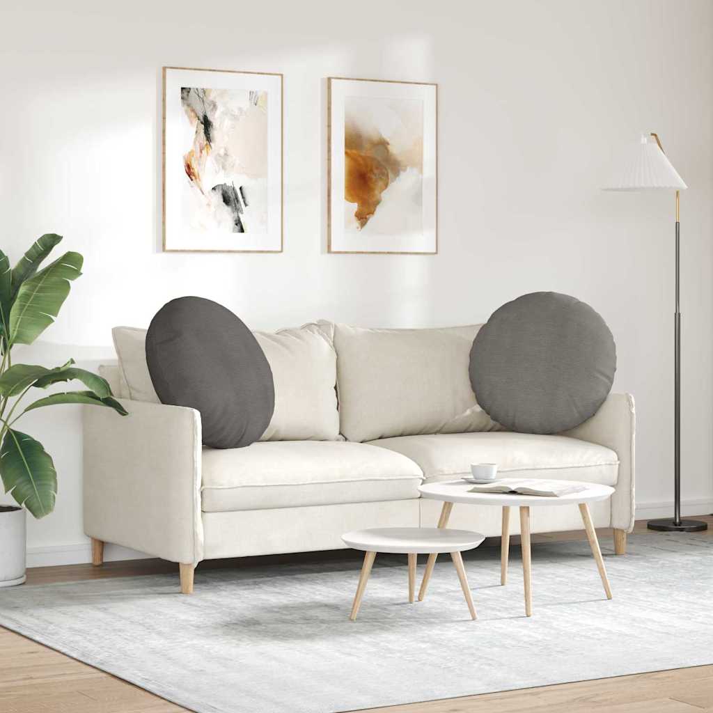 vidaXL Poduszki na siedziska 2 pcs Jasnoszary Ø60 x 21 cm