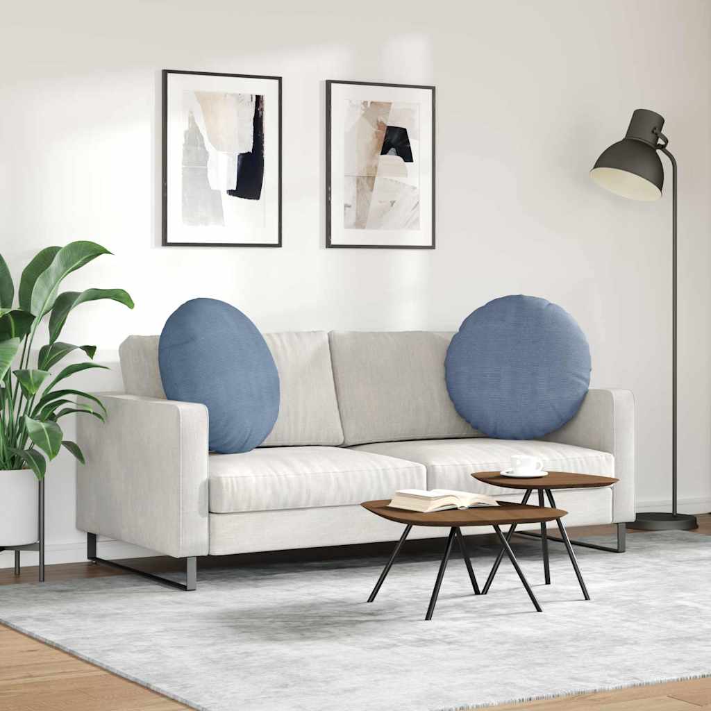 vidaXL Poduszki na siedziska 2 pcs Niebieski Ø60 x 21 cm