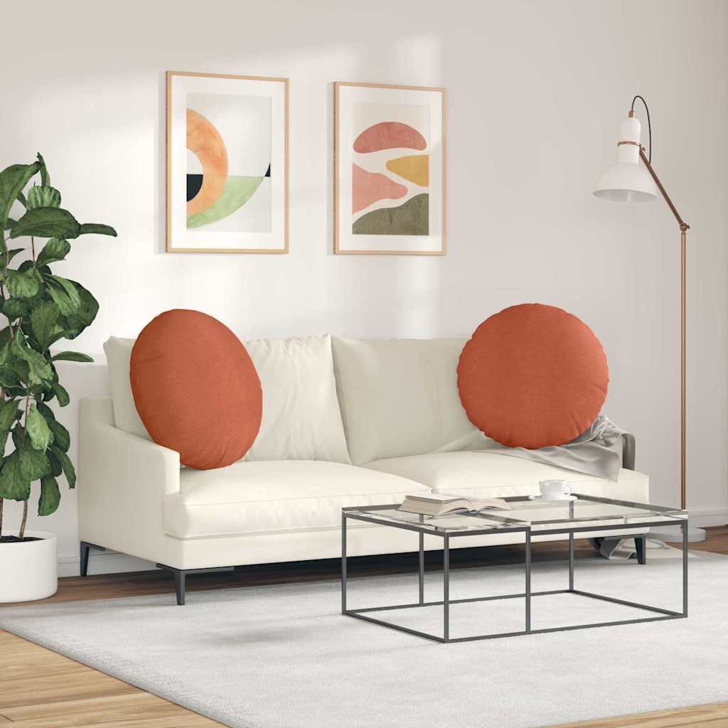 vidaXL Poduszki na siedziska 2 pcs Czerwono-pomarańczowy Ø60 x 21 cm