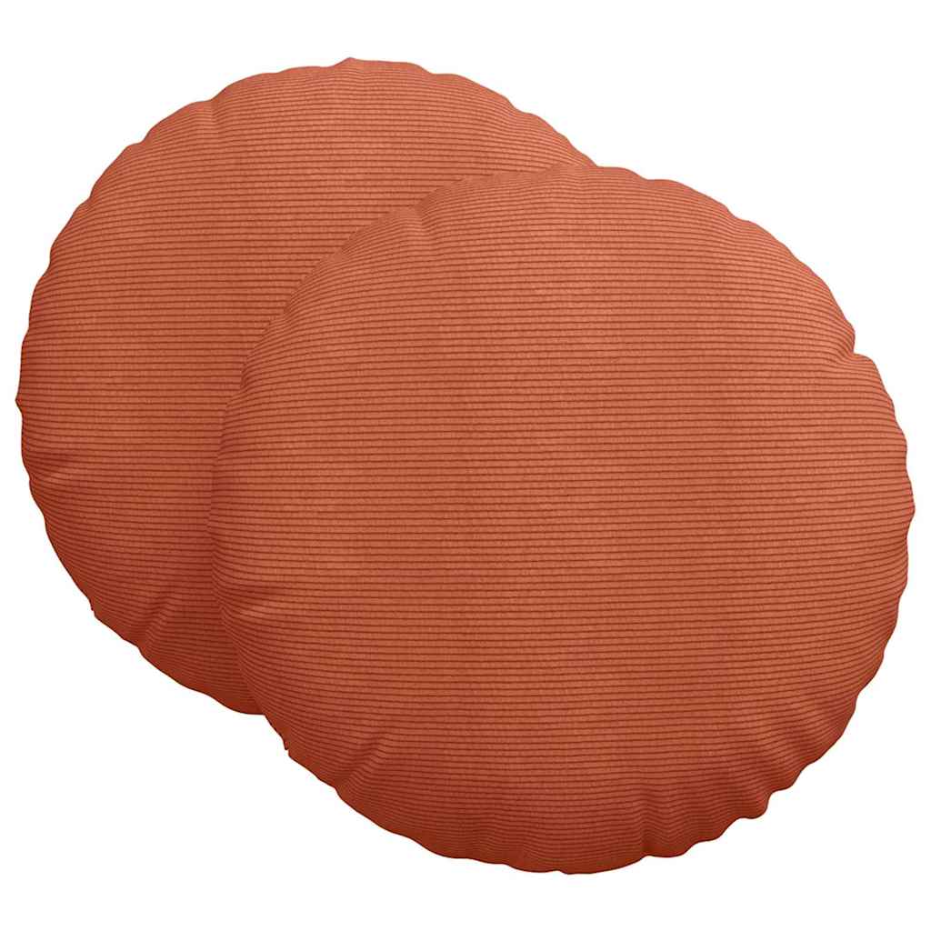 vidaXL Poduszki na siedziska 2 pcs Czerwono-pomarańczowy Ø60 x 21 cm