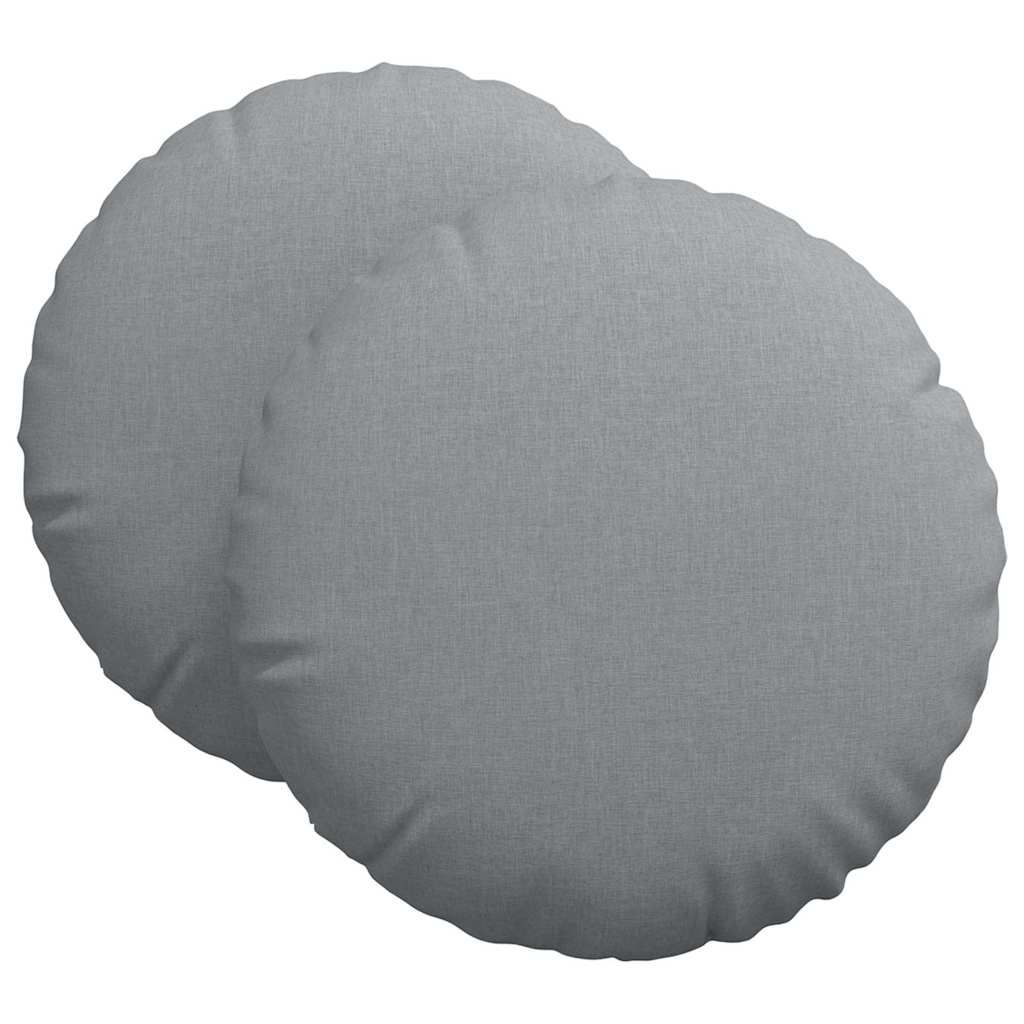 vidaXL Poduszki na siedziska 2 pcs Jasnoszary Ø80 x 29 cm tkanina