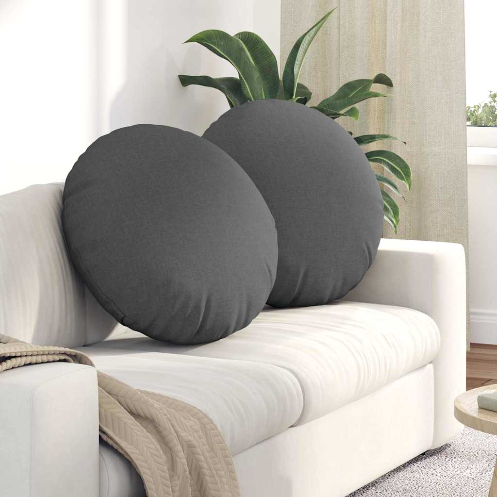 vidaXL Poduszki na siedziska 2 pcs Ciemnoszary Ø80 x 29 cm tkanina