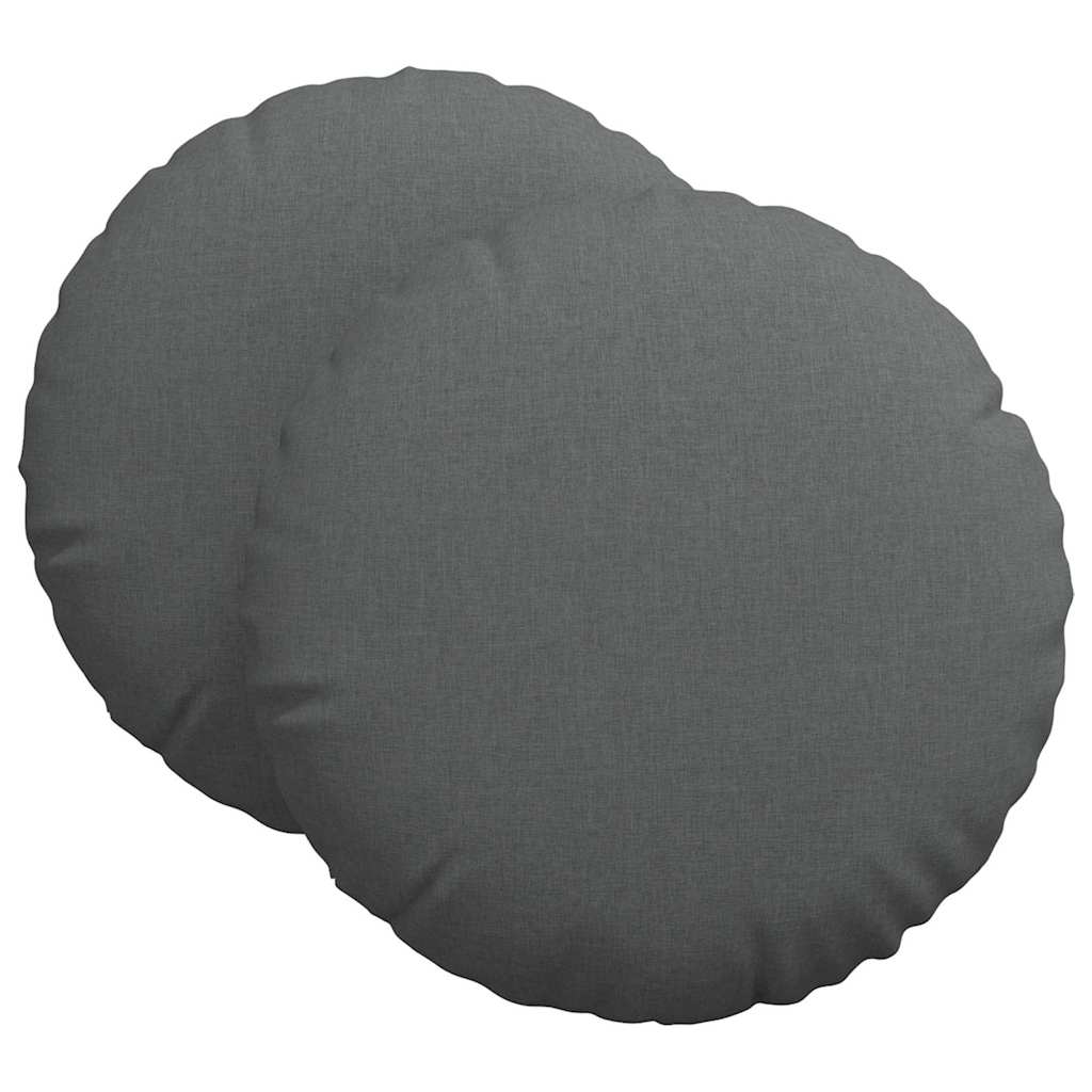 vidaXL Poduszki na siedziska 2 pcs Ciemnoszary Ø80 x 29 cm tkanina