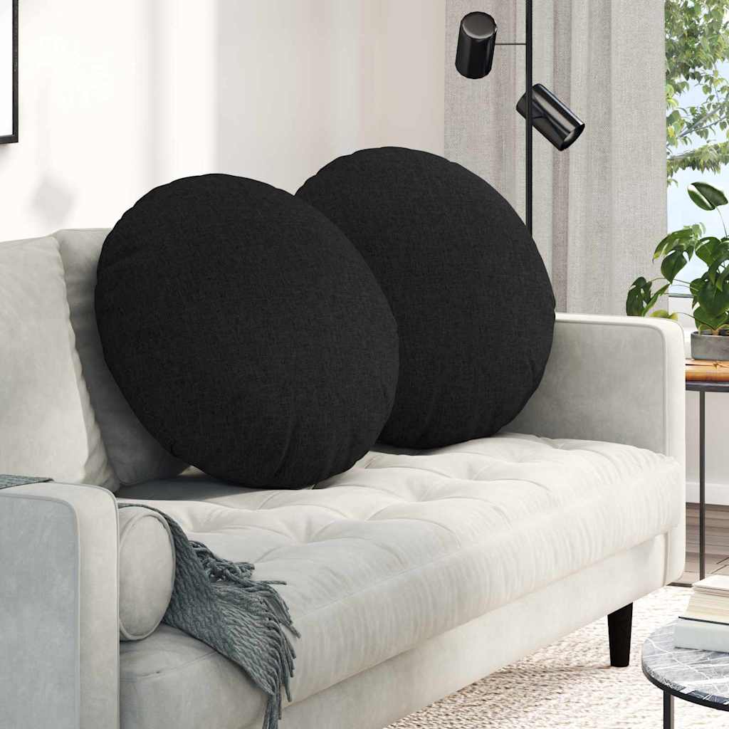 vidaXL Poduszki na siedziska 2 pcs Czarny Ø80 x 29 cm tkanina