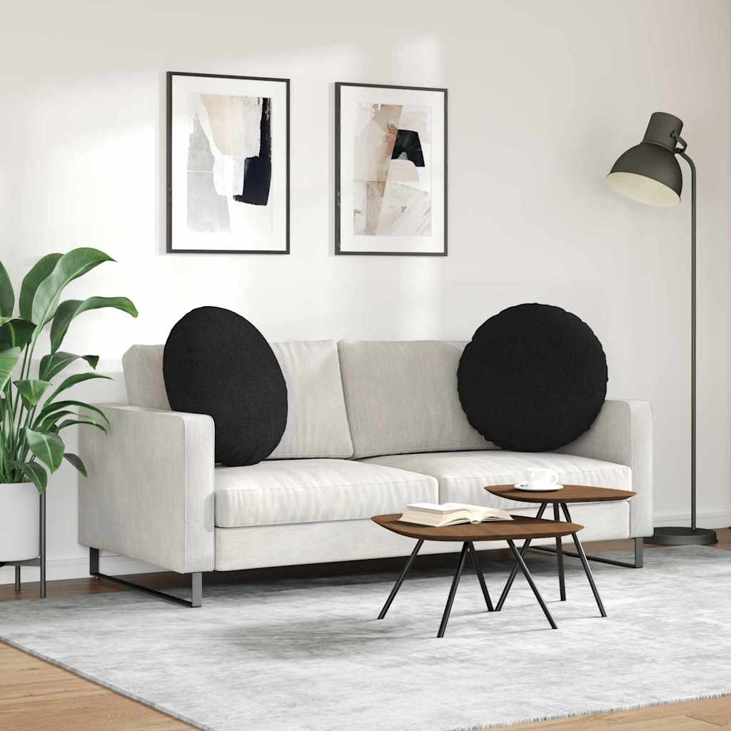 vidaXL Poduszki na siedziska 2 pcs Czarny Ø80 x 29 cm tkanina