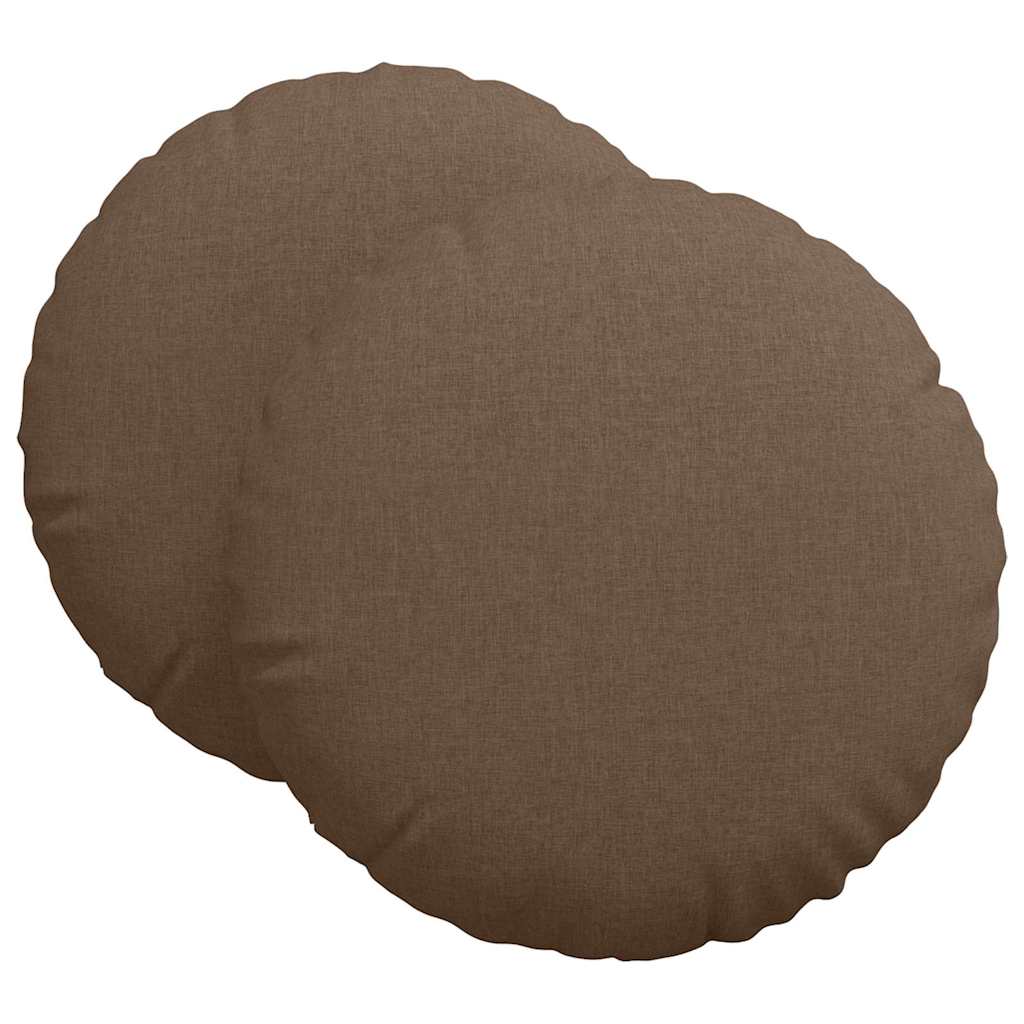 vidaXL Poduszki na siedziska 2 pcs Brązowy Ø80 x 29 cm tkanina