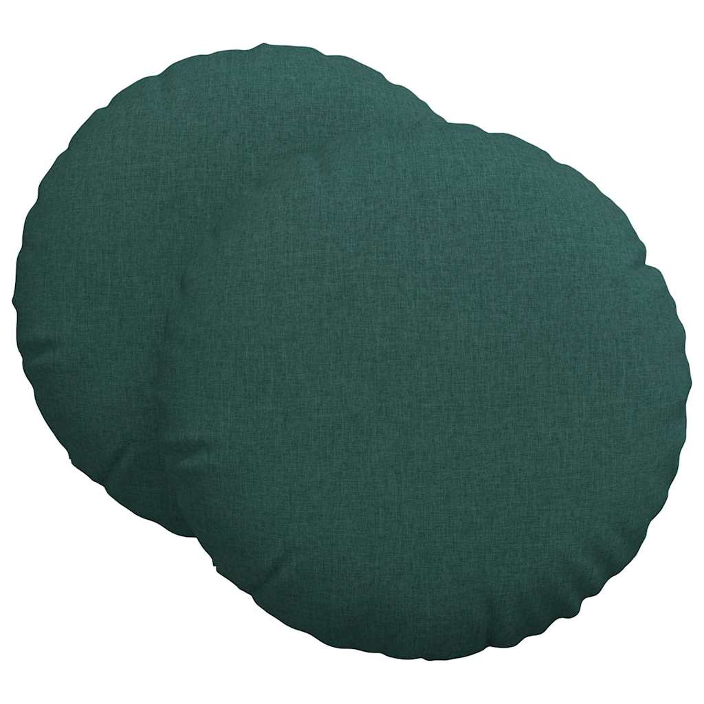 vidaXL Poduszki na siedziska 2 pcs Ciemna zieleń Ø80 x 29 cm tkanina