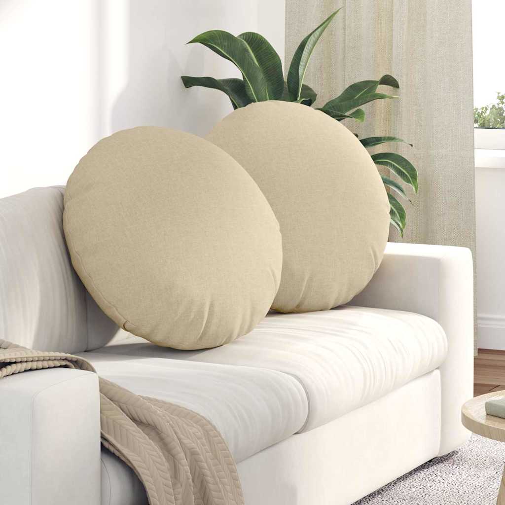vidaXL Poduszki na siedziska 2 pcs Kremowy Ø80 x 29 cm tkanina