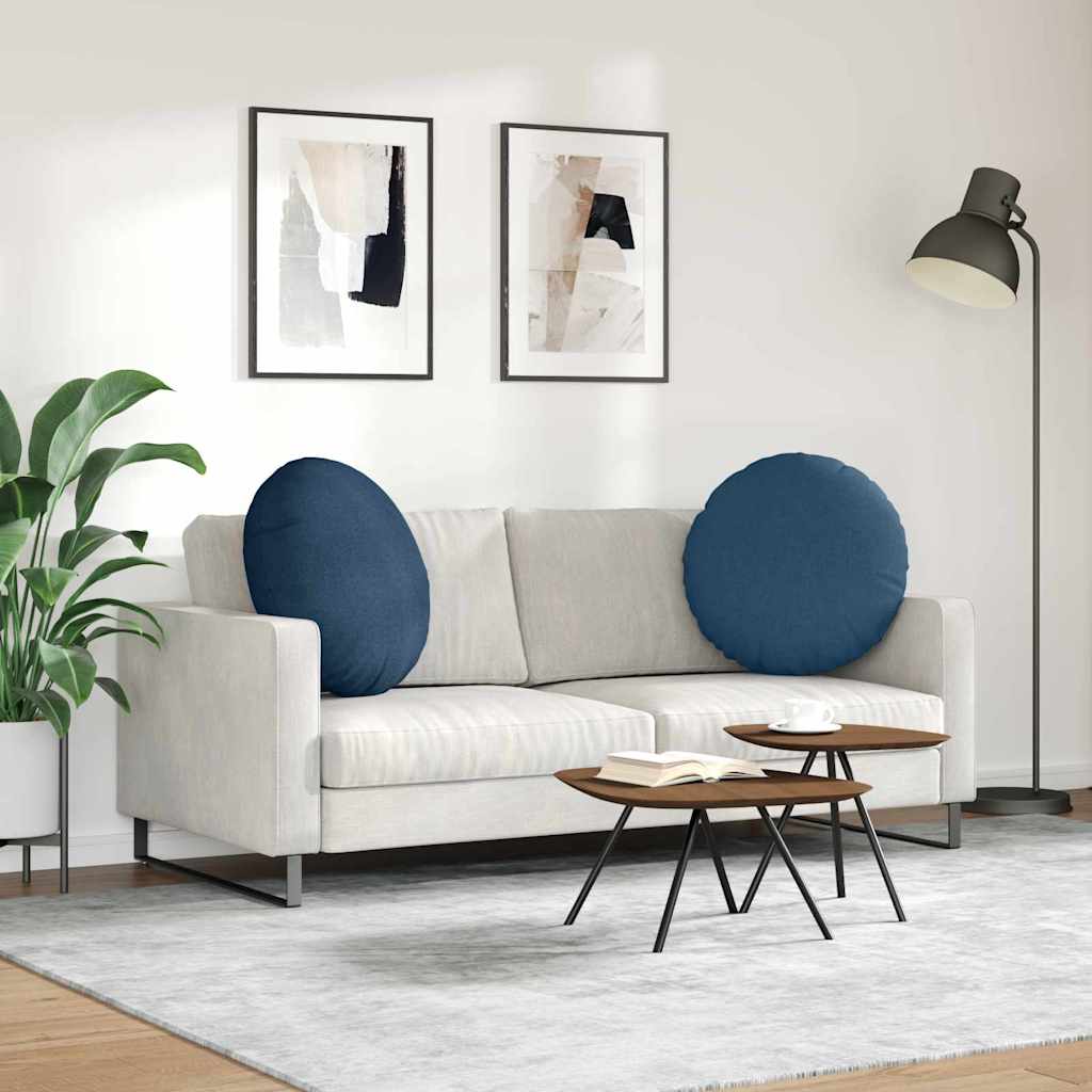 vidaXL Poduszki na siedziska 2 pcs Niebieski Ø80 x 29 cm tkanina