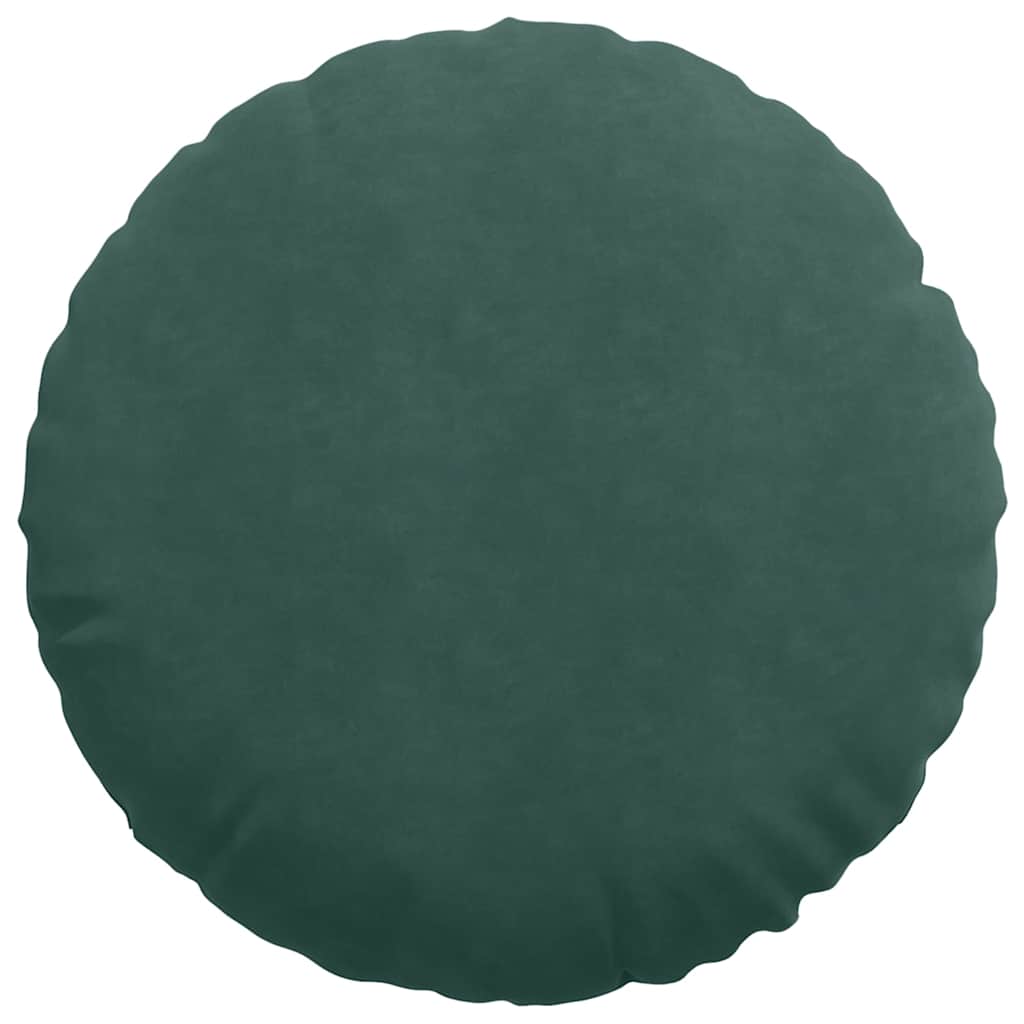 vidaXL Poduszki na siedziska 2 pcs Ciemna zieleń Ø 80 x 29 cm Aksamit