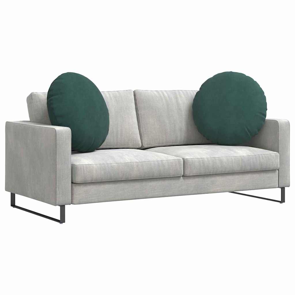 vidaXL Poduszki na siedziska 2 pcs Ciemna zieleń Ø 80 x 29 cm Aksamit