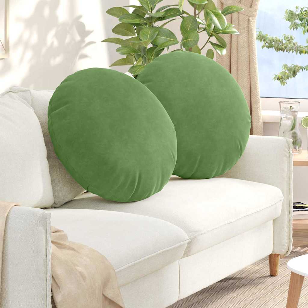 vidaXL Poduszki na siedziska 2 pcs Jasnozielony Ø 40 x 13 cm Aksamit