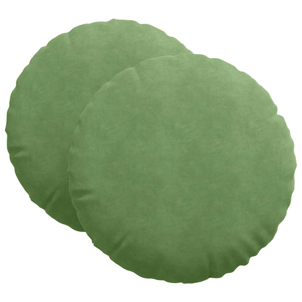 vidaXL Poduszki na siedziska 2 pcs Jasnozielony Ø 40 x 13 cm Aksamit
