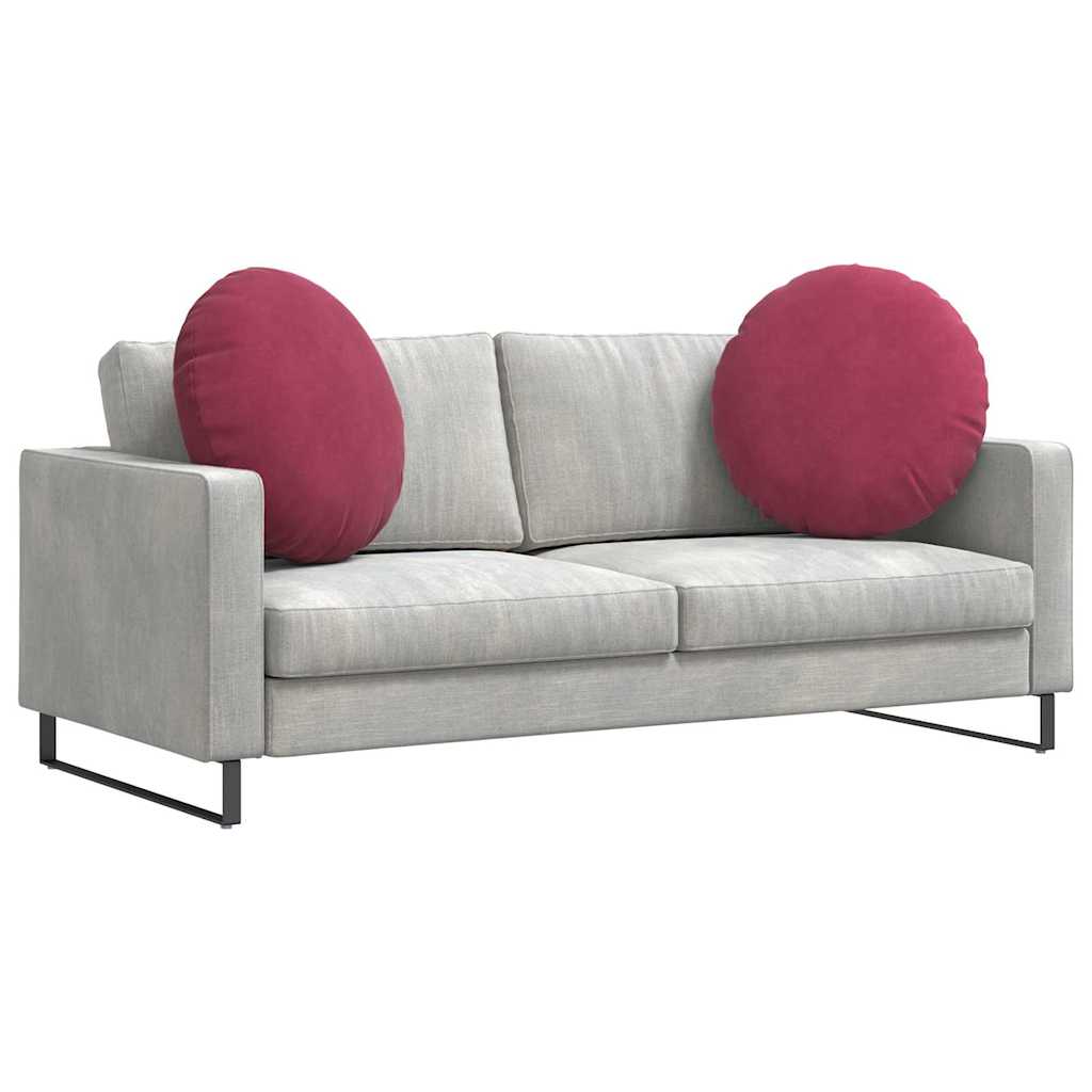 vidaXL Poduszki na siedziska 2 pcs Czerwone wino Ø 80 x 29 cm Aksamit