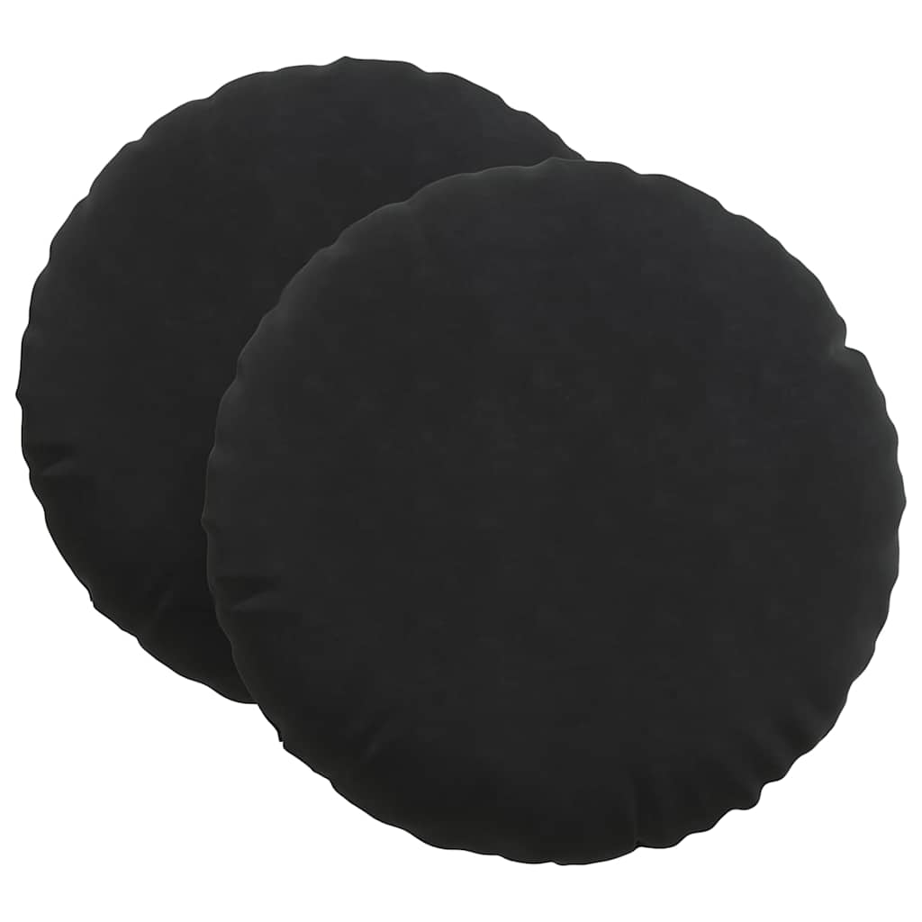 vidaXL Poduszki na siedziska 2 pcs Czarny Ø 80 x 29 cm Aksamit