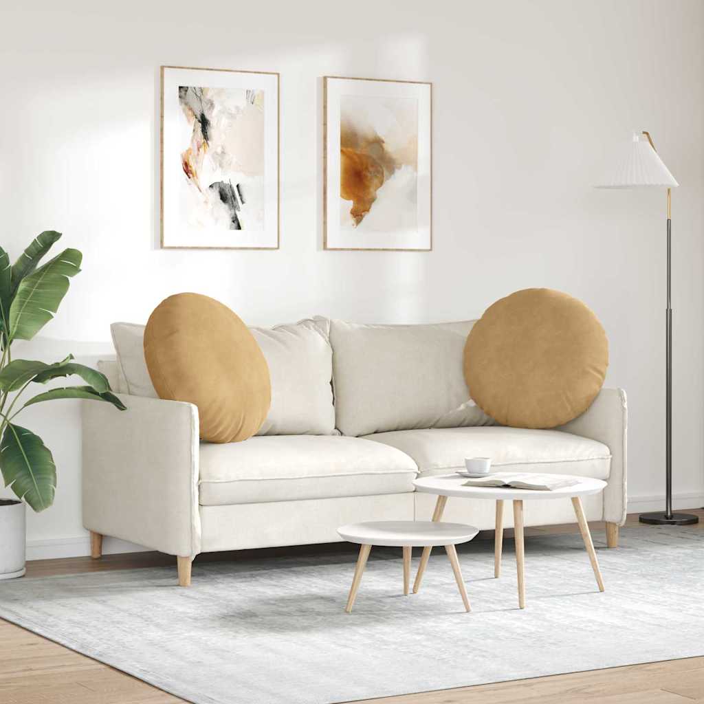 vidaXL Poduszki na siedziska 2 pcs Brązowy Ø 80 x 29 cm Aksamit