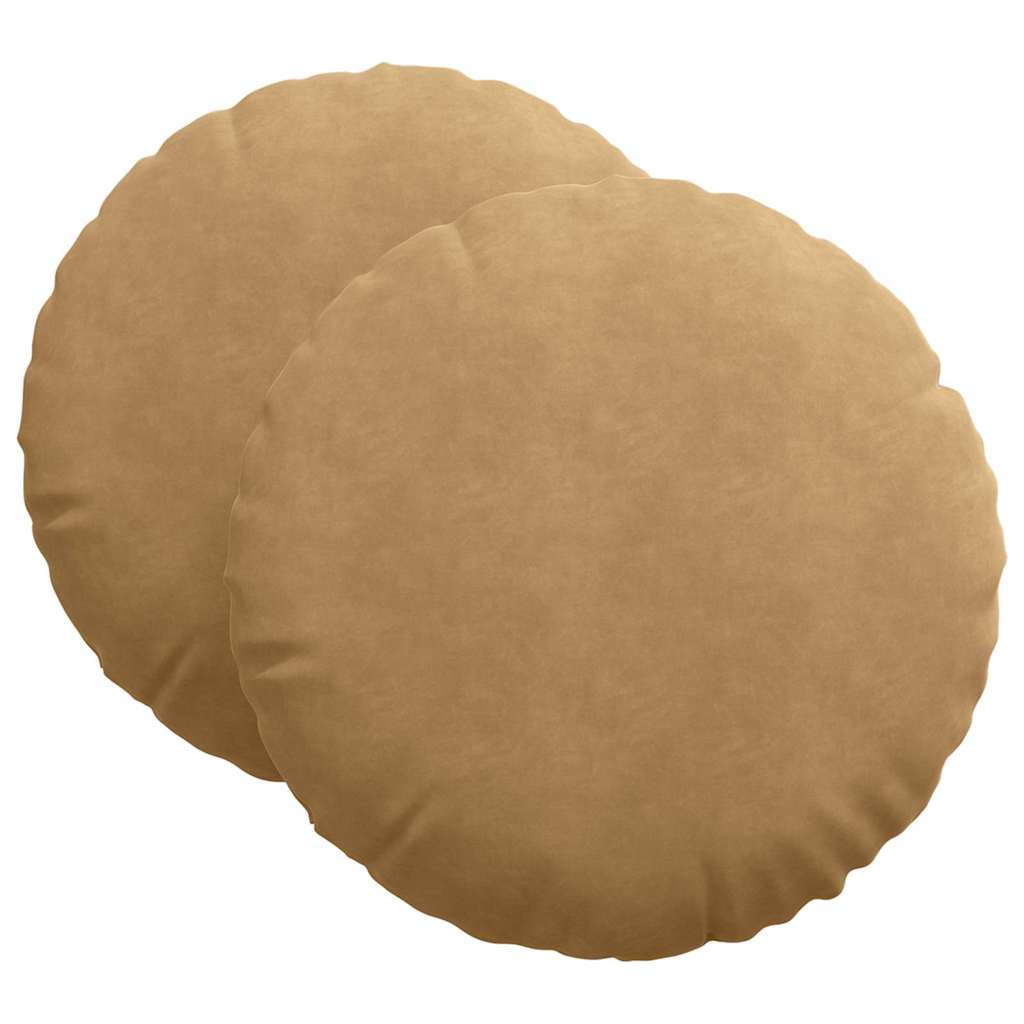 vidaXL Poduszki na siedziska 2 pcs Brązowy Ø 80 x 29 cm Aksamit