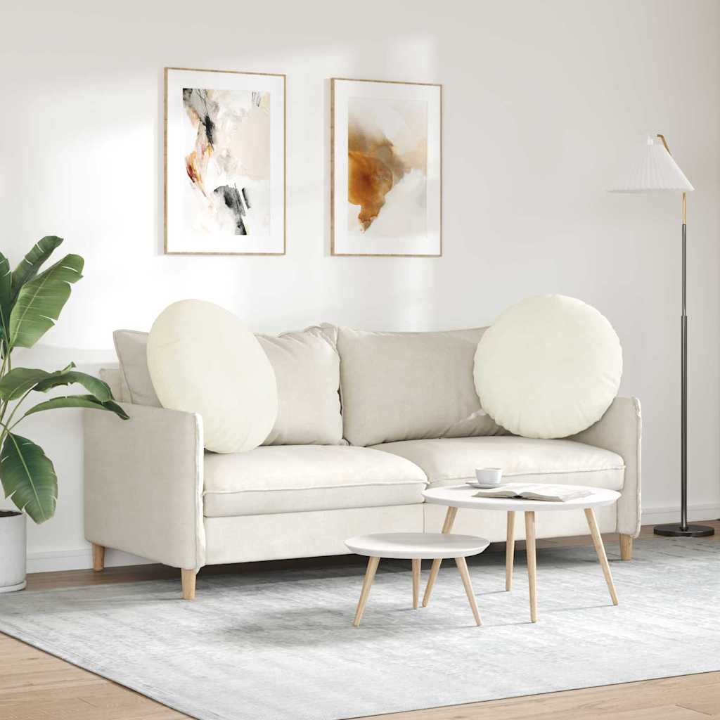 vidaXL Poduszki na siedziska 2 pcs Kremowy Ø 80 x 29 cm Aksamit