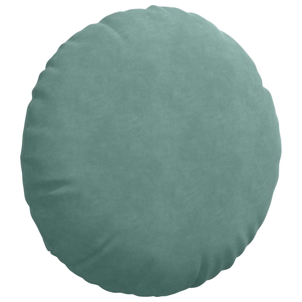 vidaXL Poduszki na siedziska 2 pcs Zielony morski Ø 40 x 13 cm Aksamit
