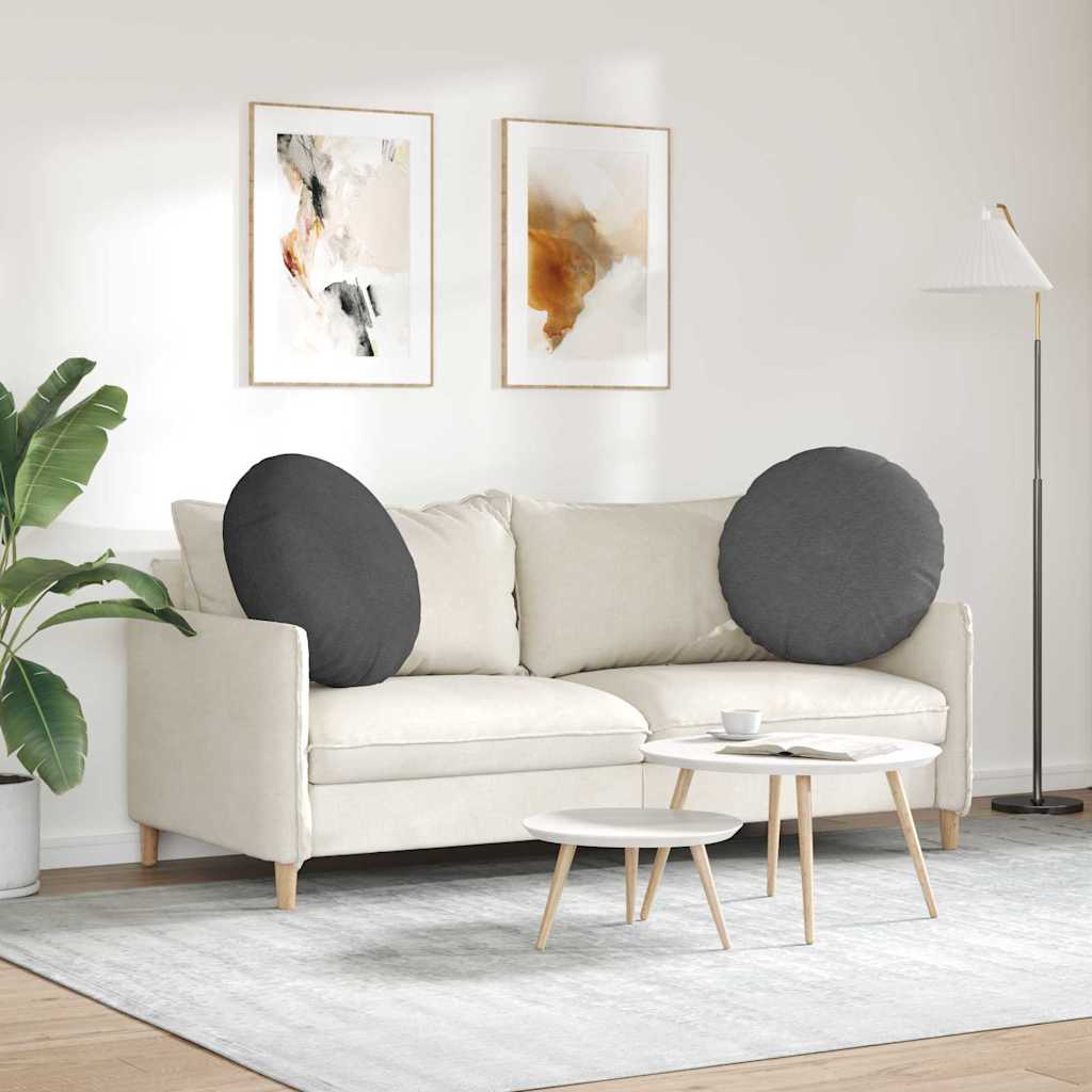 vidaXL Poduszki na siedziska 2 pcs Ciemnoszary Ø 80 cm