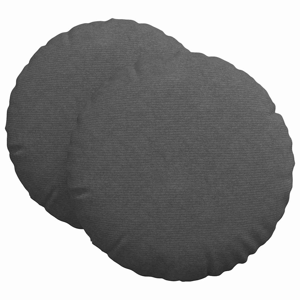vidaXL Poduszki na siedziska 2 pcs Ciemnoszary Ø 80 cm