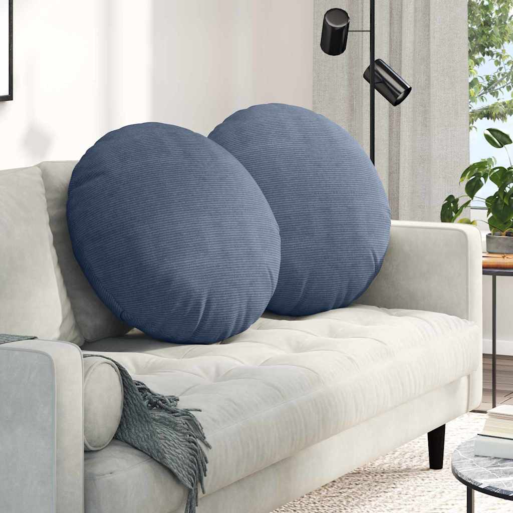 vidaXL Poduszki na siedziska 2 pcs Niebieski Ø 80 cm