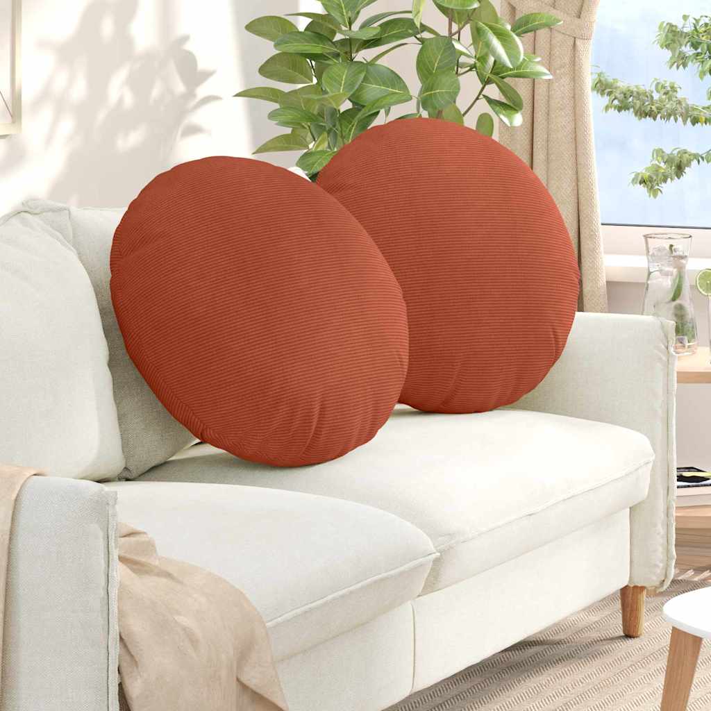 vidaXL Poduszki na siedziska 2 pcs Czerwono-pomarańczowy Ø 80 cm