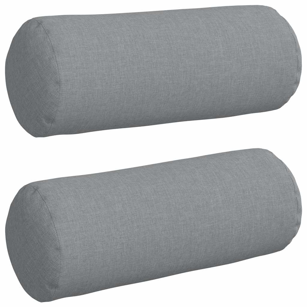 vidaXL Poduszki Wałkowe 2 pcs Jasnoszary Ø 15 x 40 cm tkanina
