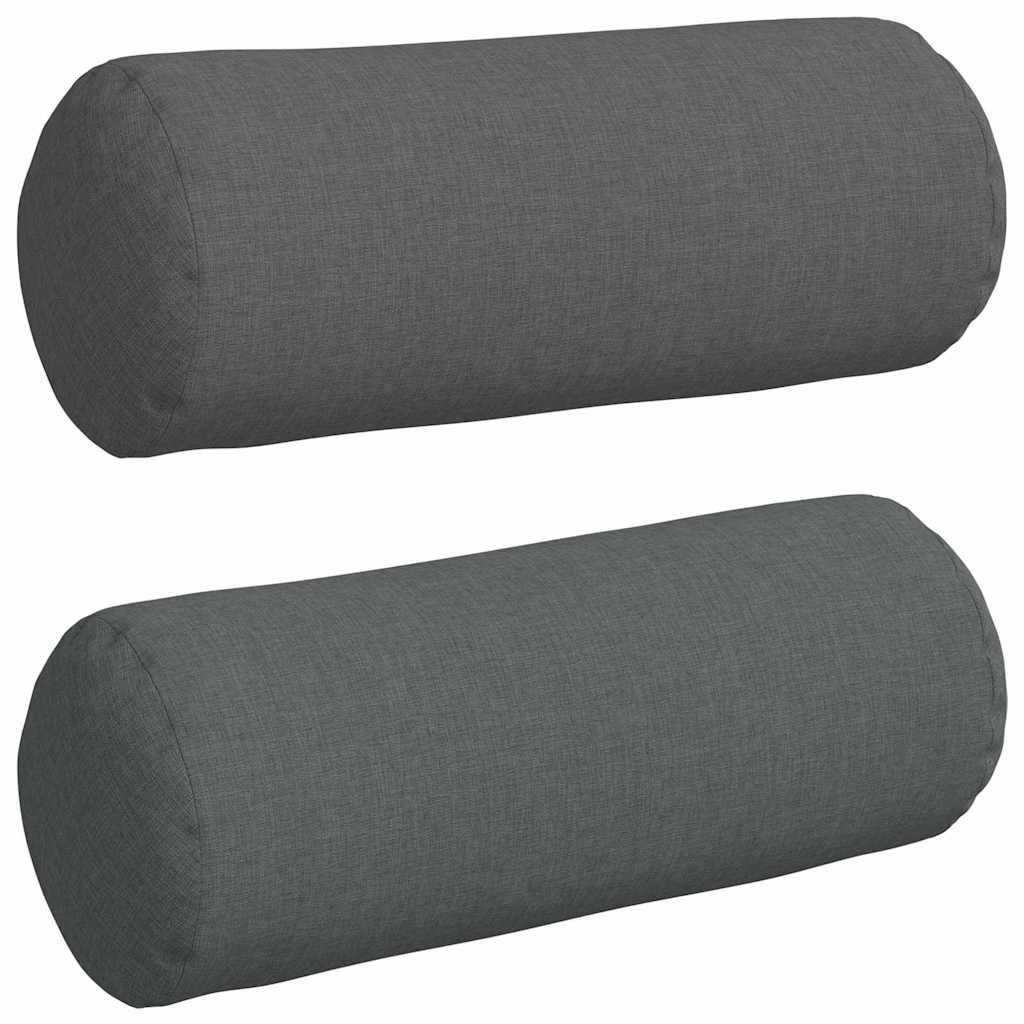 vidaXL Poduszki Wałkowe 2 pcs Ciemnoszary Ø 15 x 40 cm tkanina