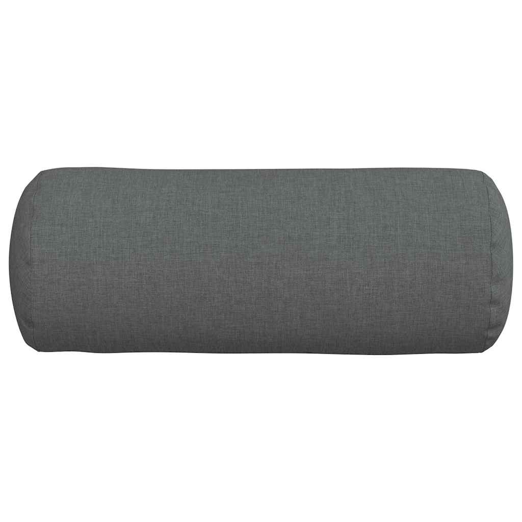 vidaXL Poduszki Wałkowe 2 pcs Ciemnoszary Ø 15 x 40 cm tkanina