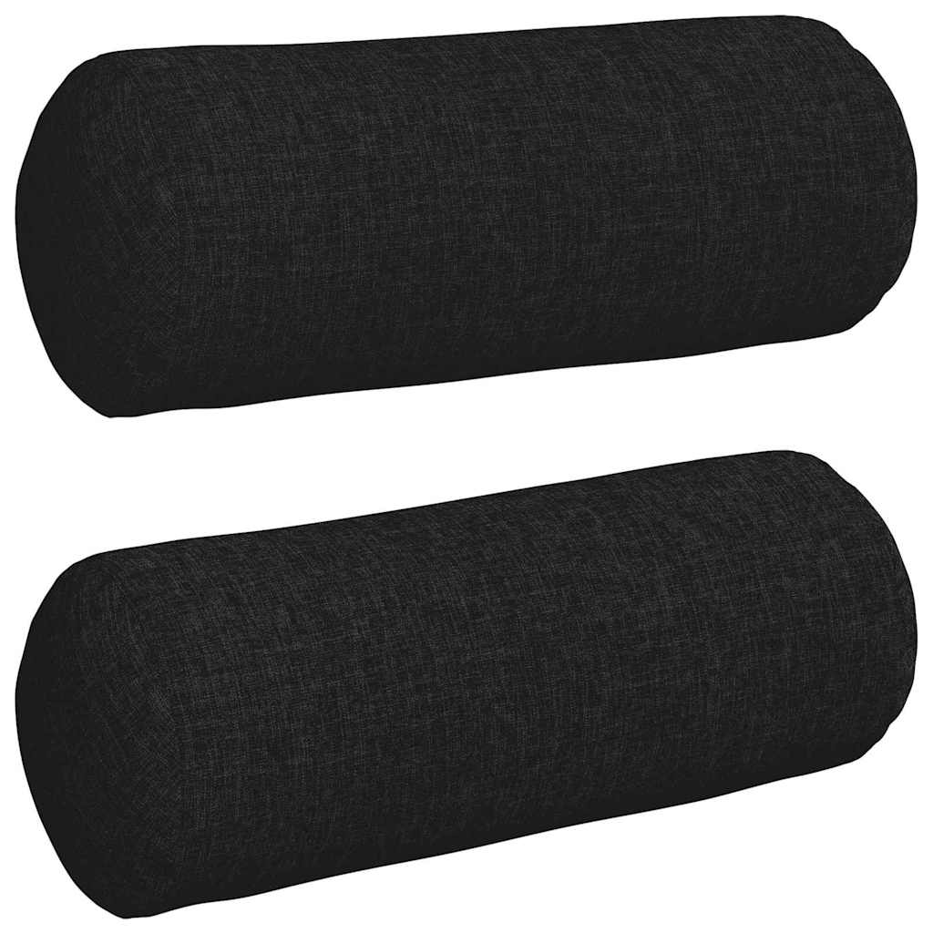 vidaXL Poduszki Wałkowe 2 pcs Czarny Ø 15 x 40 cm tkanina