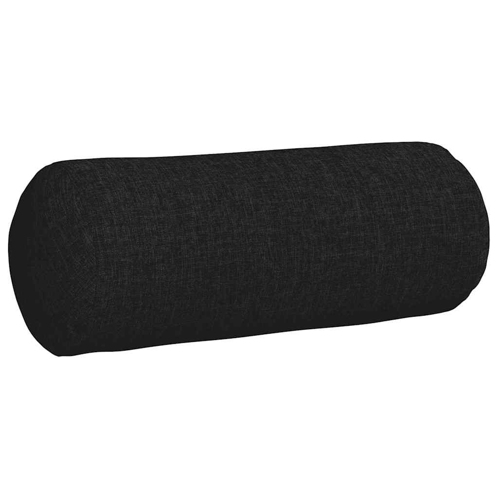 vidaXL Poduszki Wałkowe 2 pcs Czarny Ø 15 x 40 cm tkanina