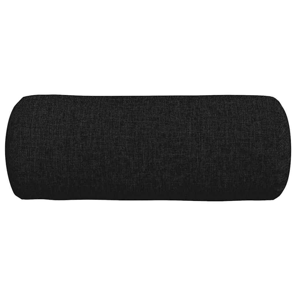 vidaXL Poduszki Wałkowe 2 pcs Czarny Ø 15 x 40 cm tkanina