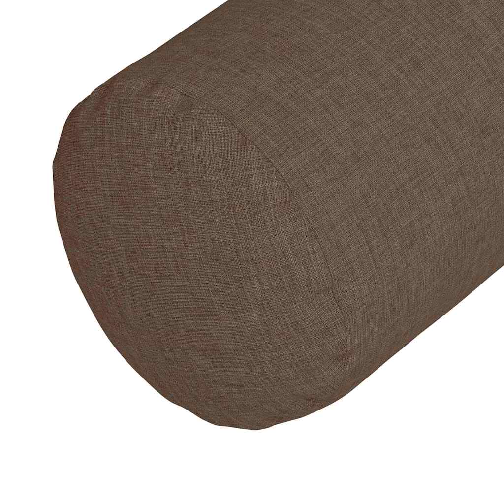 vidaXL Poduszki Wałkowe 2 pcs Brązowy Ø 15 x 40 cm tkanina