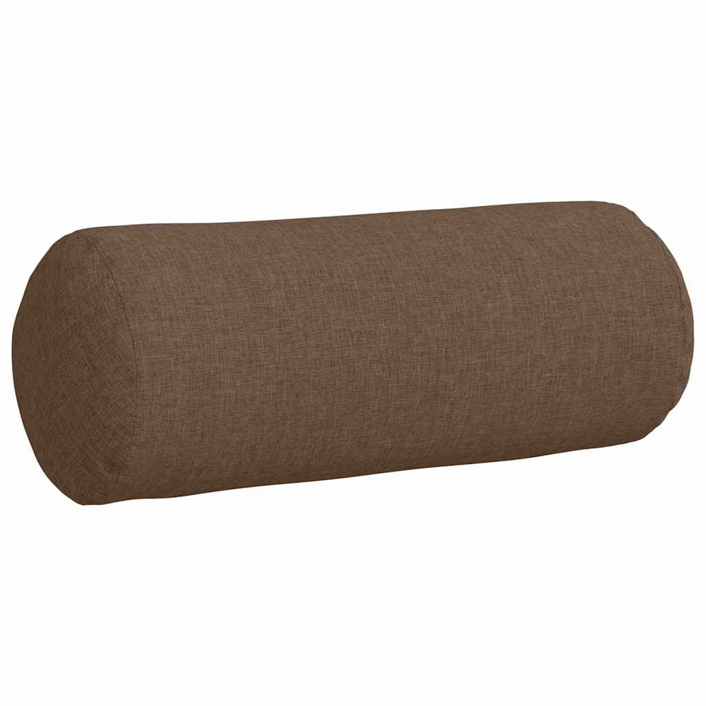 vidaXL Poduszki Wałkowe 2 pcs Brązowy Ø 15 x 40 cm tkanina