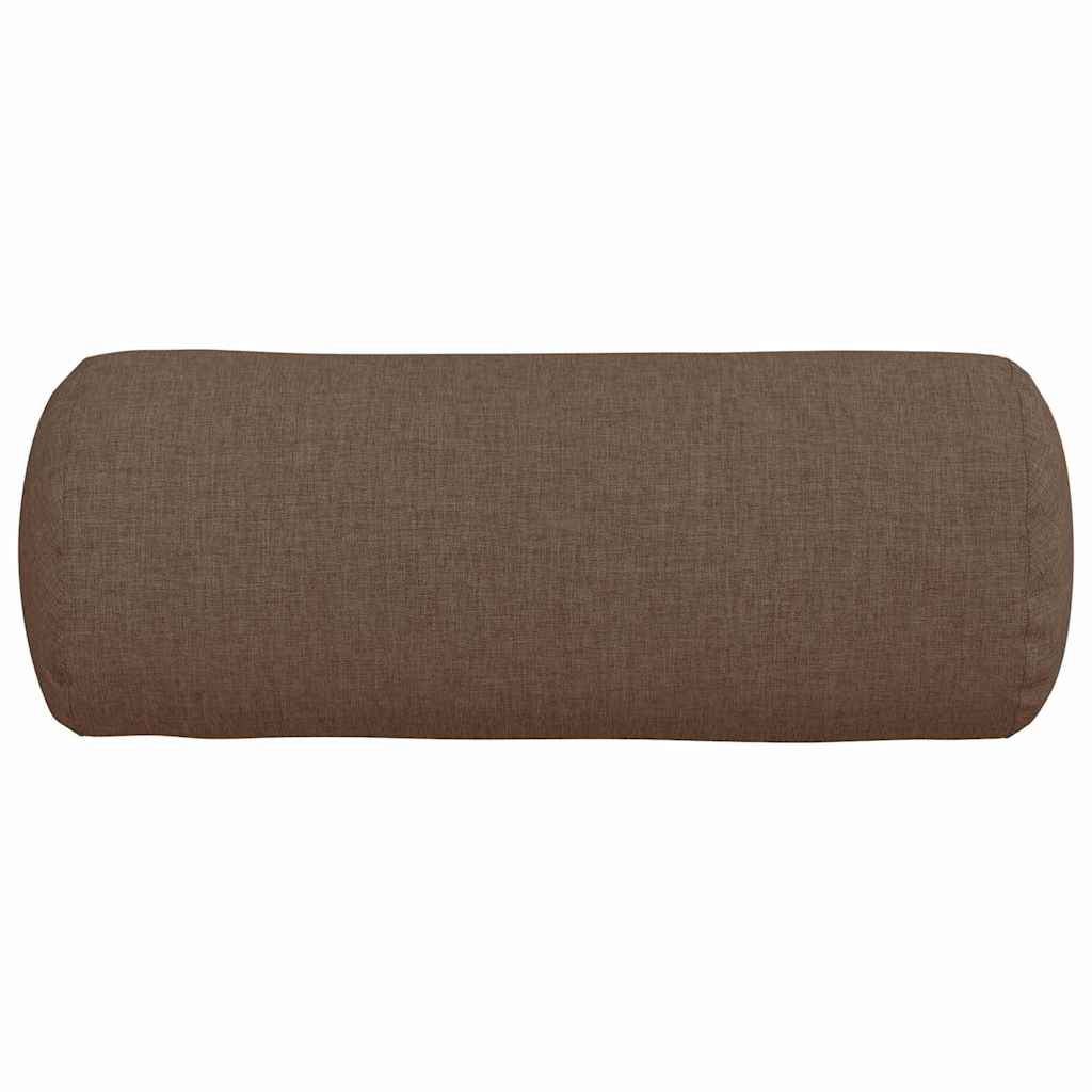 vidaXL Poduszki Wałkowe 2 pcs Brązowy Ø 15 x 40 cm tkanina