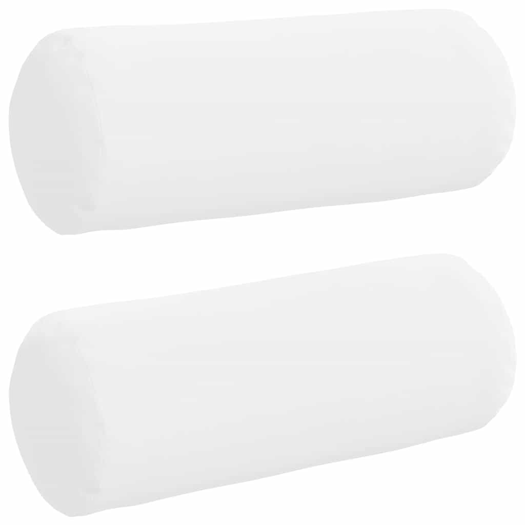 vidaXL Poduszki Wałkowe 2 pcs Biały Ø 15 x 40 cm tkanina