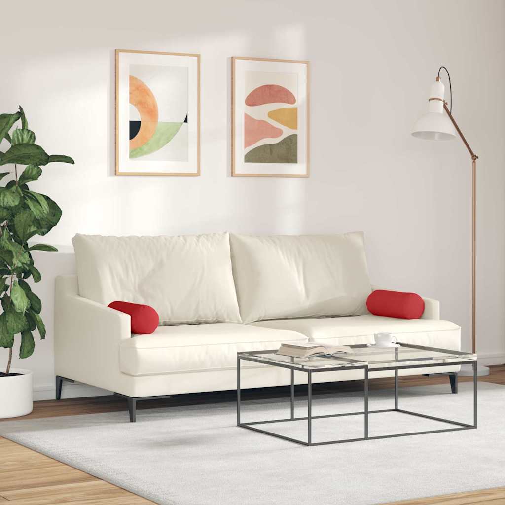 vidaXL Poduszki Wałkowe 2 pcs Czerwony Ø 15 x 40 cm tkanina