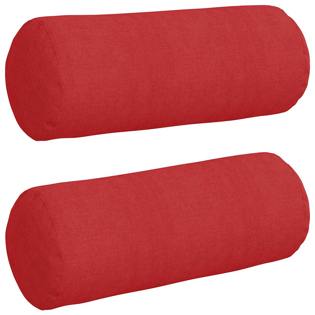 vidaXL Poduszki Wałkowe 2 pcs Czerwony Ø 15 x 40 cm tkanina