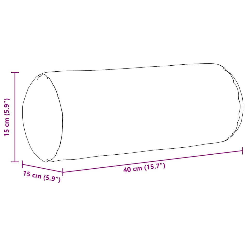vidaXL Poduszki Wałkowe 2 pcs Czerwony Ø 15 x 40 cm tkanina