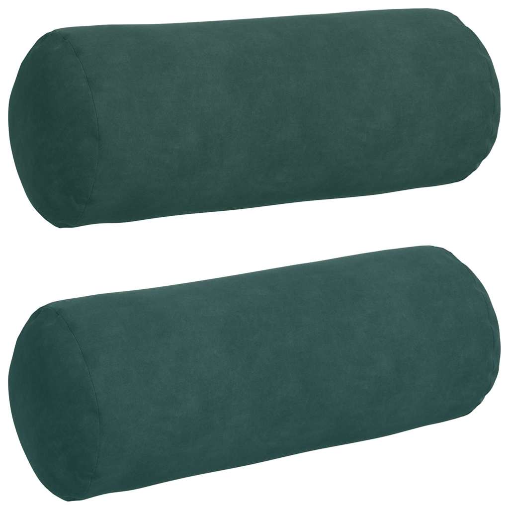 vidaXL Poduszki Wałkowe 2 pcs Ciemna zieleń Ø 15 x 40 cm