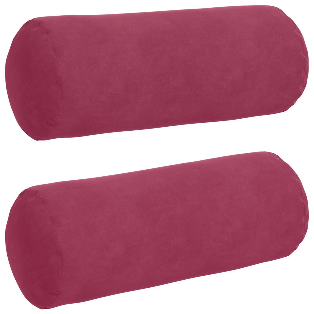 vidaXL Poduszki Wałkowe 2 pcs Czerwone wino Ø 15 x 40 cm