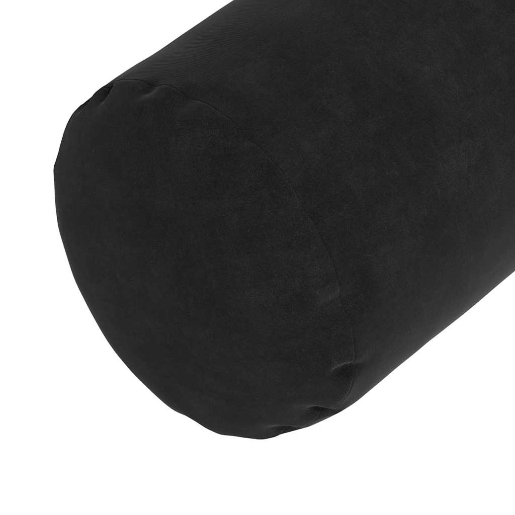vidaXL Poduszki Wałkowe 2 pcs Czarny Ø 15 x 40 cm Tkanina sztruksowa